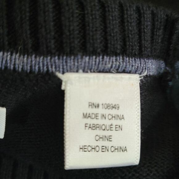 Alex Cannon Men's Black & Gray Colorblock Sweater Sz Medium Cosby Grandpacore - Picture 7 of 7